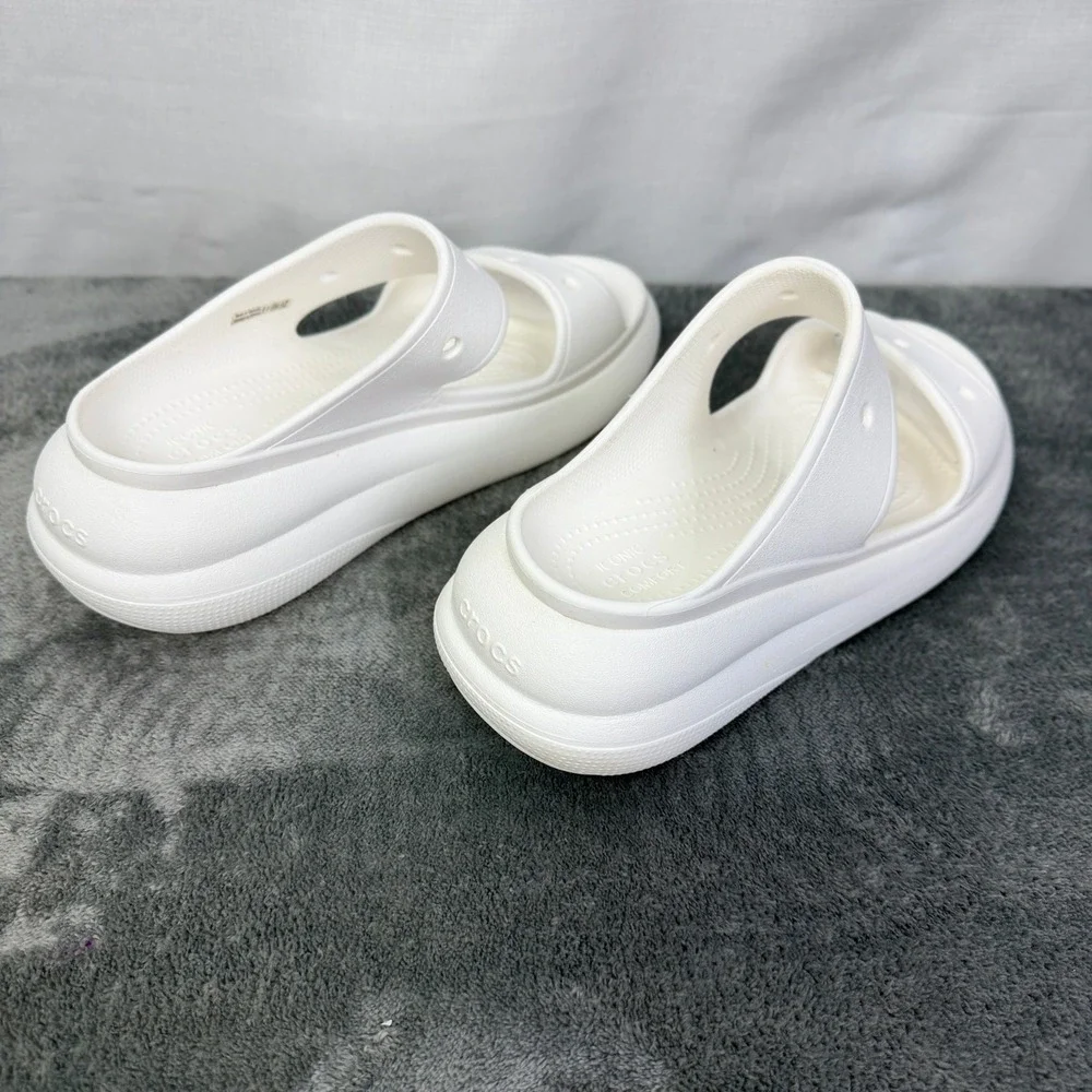 Crocs Platform Sandals White Comfort Slides Lightweight Women's Size 9‎
